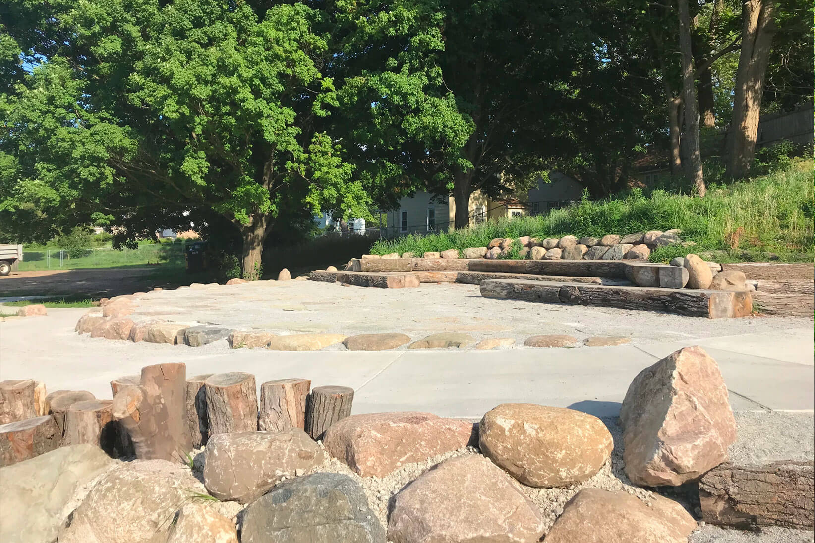 Rock area in park.