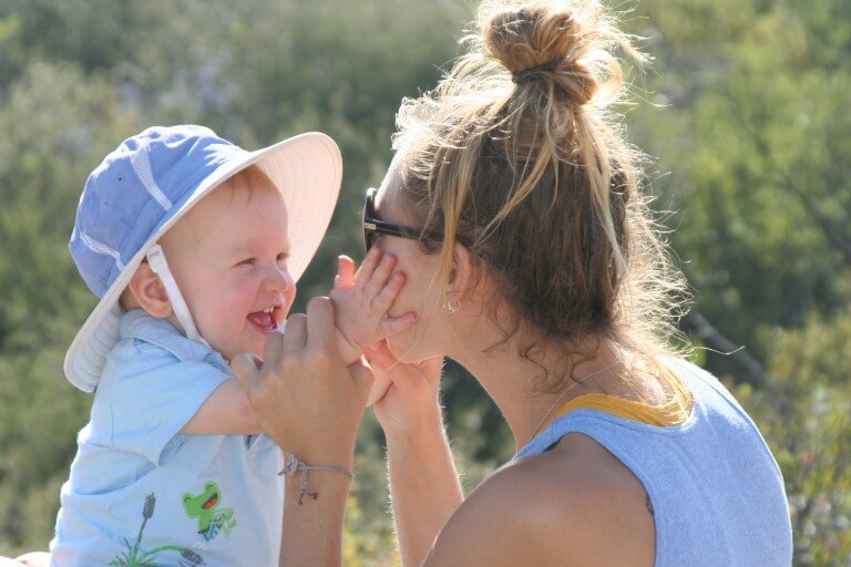 Mom with infant.