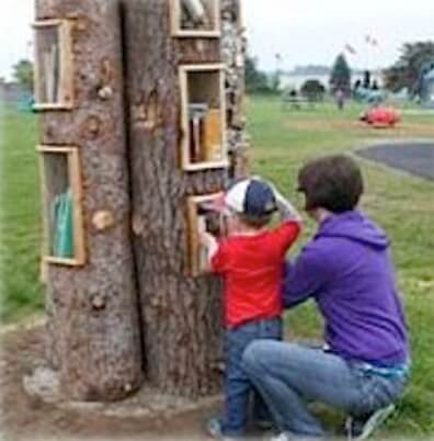 Boys by tree.